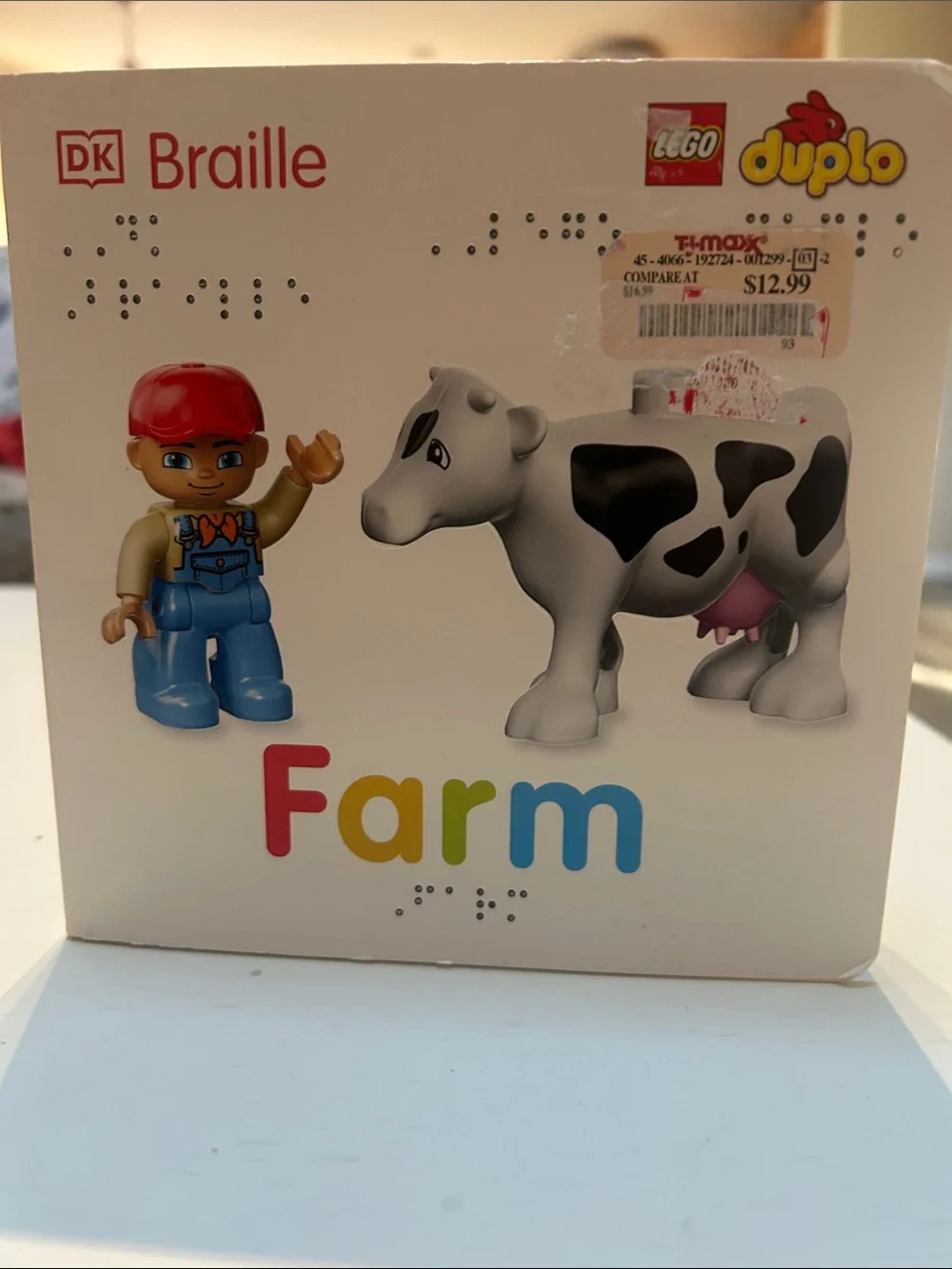 Lego Duplo Farm Board - White with Red, Blue, Yellow, Green Accents